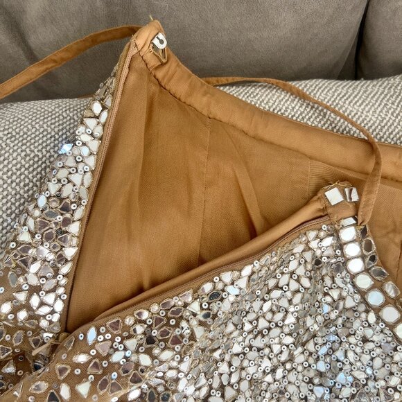 SEEMA GUJRAL Gold & Silver Embroidered Lehenga Dress Set for Bridal or Wedding - Picture 11 of 17